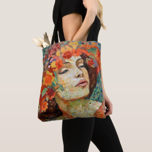 Tote Bag Mosaïque de la Couronne des fleurs de femmes