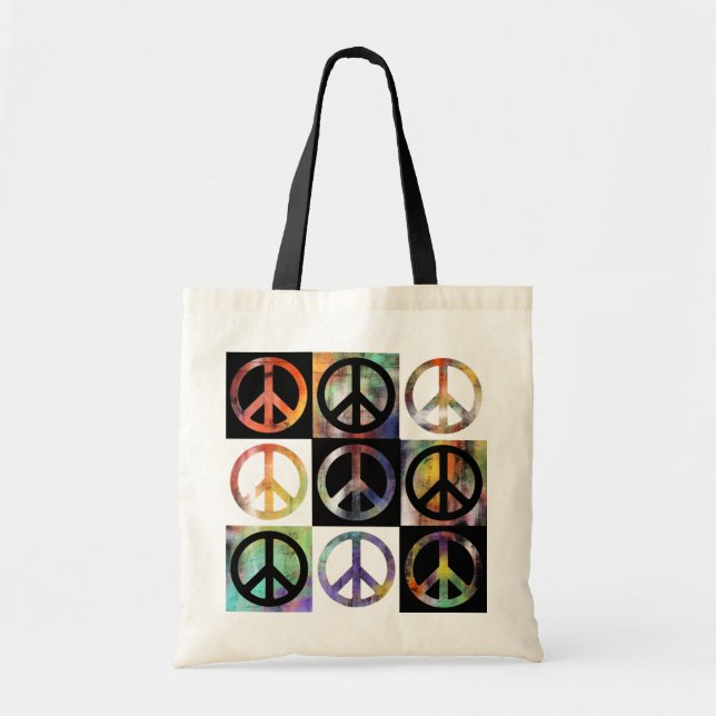 Tote Bag Mosaïque de signe de paix (Devant)