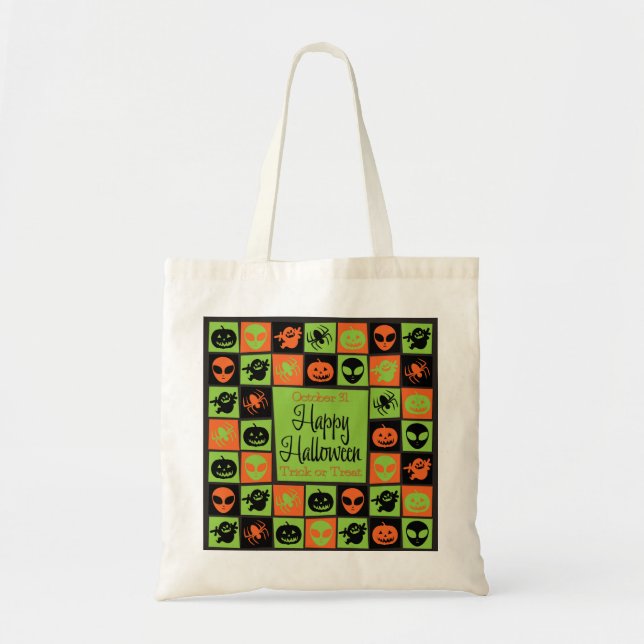 Tote Bag Mosaïque d'Halloween (Devant)