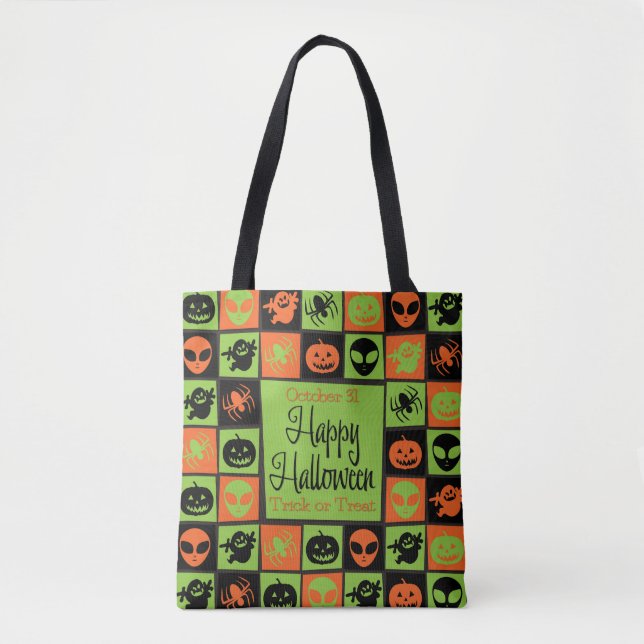 Tote Bag Mosaïque d'Halloween (Devant)