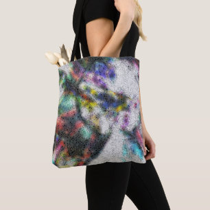 Tote Bag Mosaïque, éclats polies sur tachés couleur brille