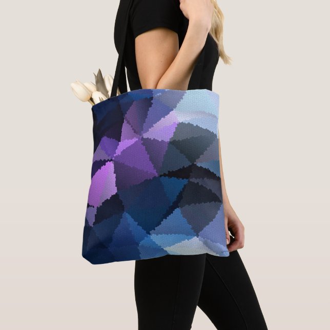 Tote Bag Mosaïque en bleu et rose (De près)