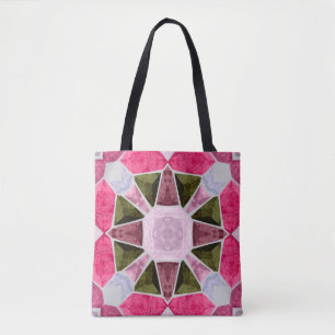 Tote Bag mosaïque en verre coloré, fond-carré transparent,