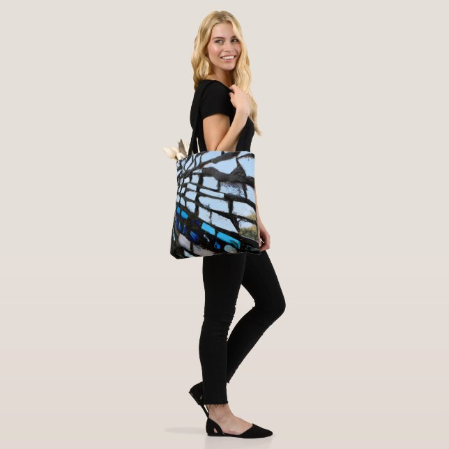 Tote Bag Mosaïque Miroir Bleu  (Sur le modèle)