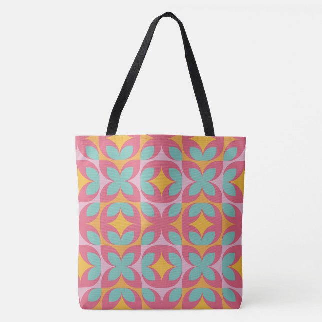 Tote Bag Mosaïque Rétro Bloom (Devant)