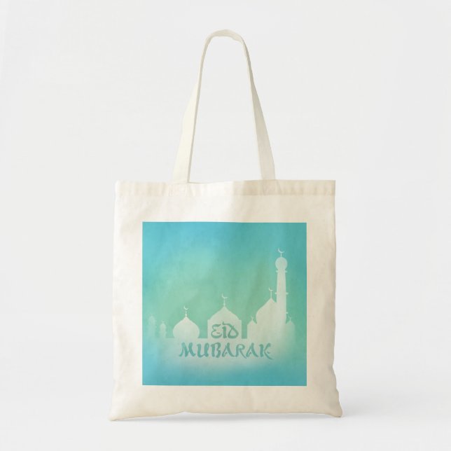 Tote Bag Mosquée bleue de l'Aïd Moubarak - Budget Fourre-to (Devant)
