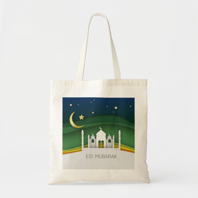 Tote Bag Mosquée de coupure de papier de l'Aïd moderne - Fo (Devant)