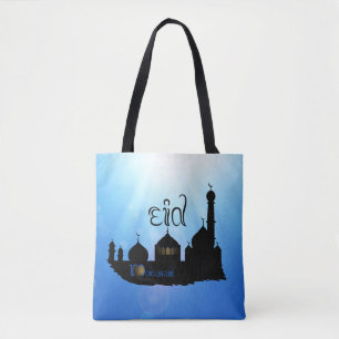 Tote Bag Mosquée de l'Aïd Moubarak avec typographie