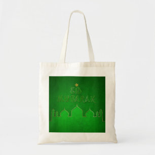 Tote Bag Mosquée verte de l'or de l'Aïd Moubarak