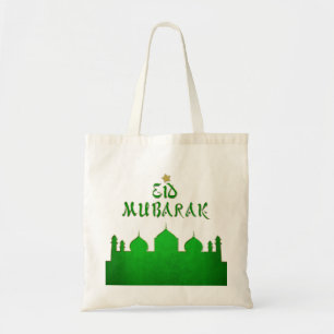 Tote Bag Mosquée verte de l'or de l'Aïd Moubarak