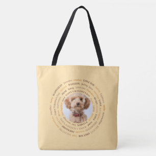 Tote Bag Mot d'amour circulaire Photo personnalisée