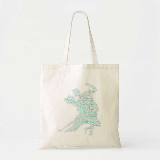 Tote Bag Mot de danse Art Couple Bachata Salsa (Devant)