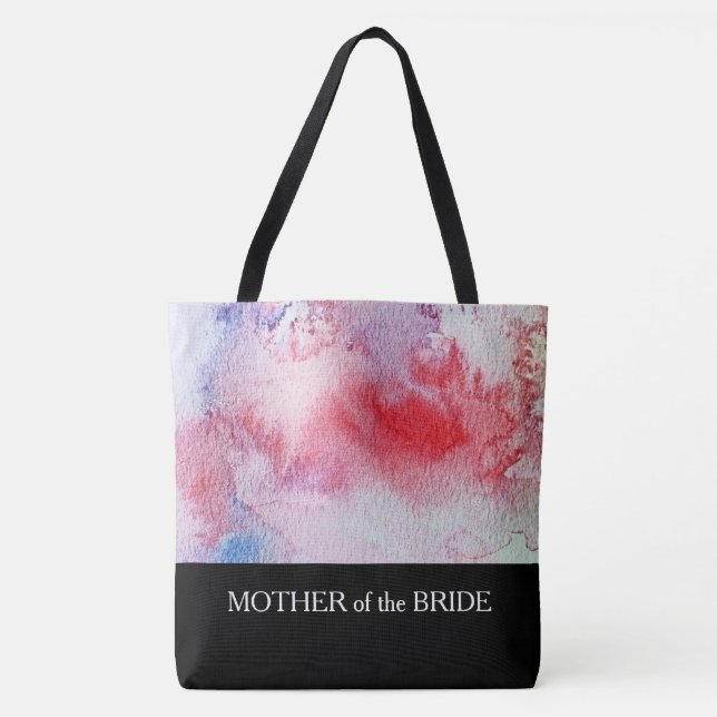 Tote Bag Moteur aquarelle moderne texte personnalisé mariag (Devant)