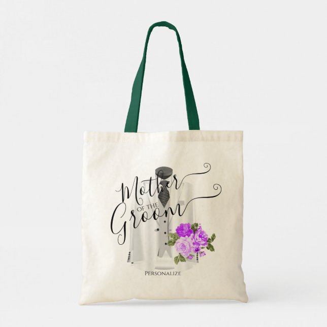 Tote Bag Mother of the Groom - Bridal Party - Purple Floral (Dos)