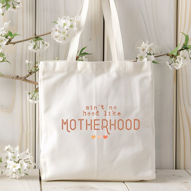 Tote Bag Motherhood Funky Moderne Typographie Maman Mère (Créateur téléchargé)
