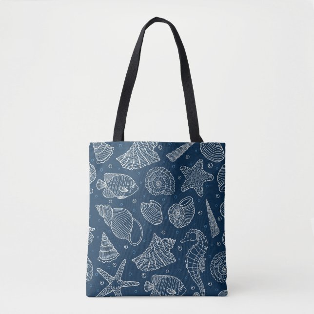 Tote Bag Motif 2 d'habitants d'océan (Devant)