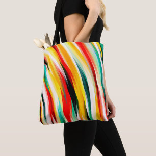 Tote Bag Motif à bandes multiples
