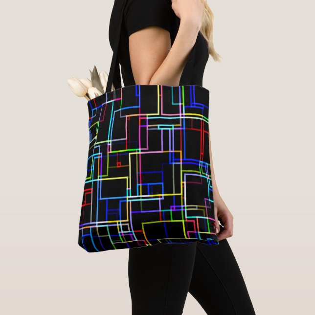 Tote Bag Motif à bandes multiples cool (De près)
