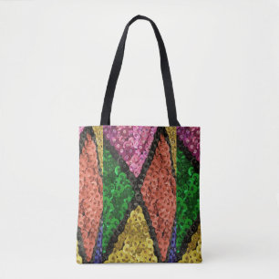 Tote Bag Motif à billes de séquences colorées