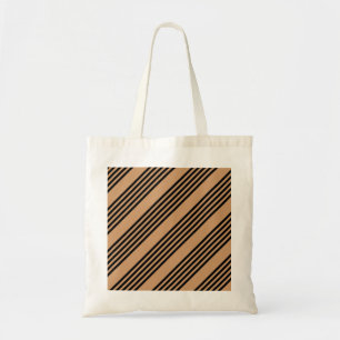 Tote Bag Motif à cinq bandes noir et brun