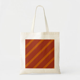 Tote Bag Motif à cinq bandes rouge Bourgogne et orange brûl
