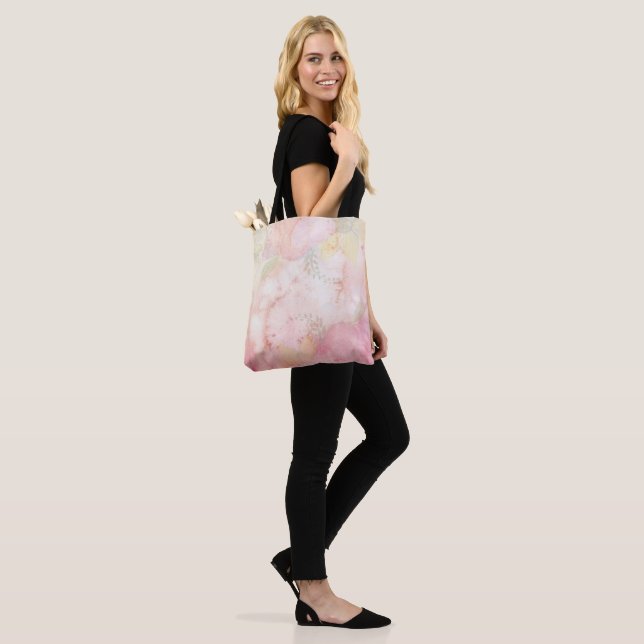 Tote Bag Motif à Cravate Pastel rose doux (Sur le modèle)