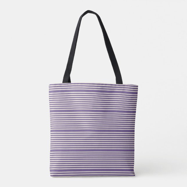 Tote Bag Motif à deux tons crème violet (Dos)