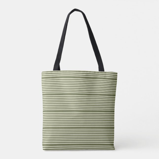 Tote Bag Motif à deux tons mousse crème verte (Dos)