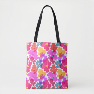 Tote Bag Motif à fleurs moderne en néon coloré