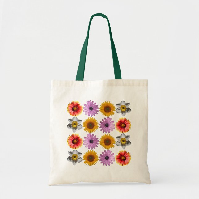 Tote Bag Motif à fleurs multicolores (Devant)