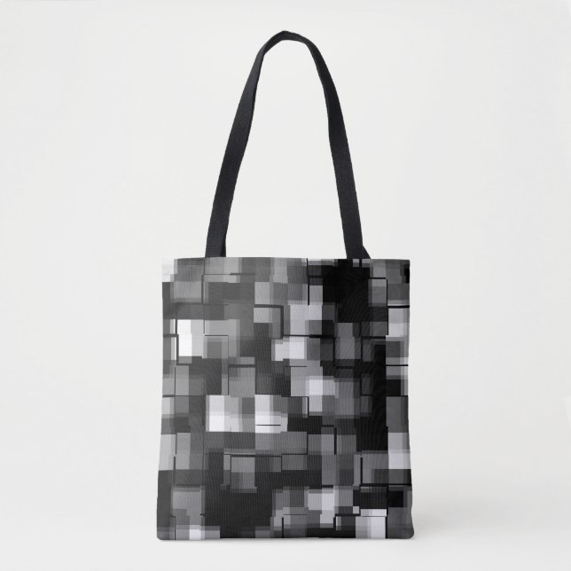 Tote Bag Motif à la mode Silver Black White (Devant)