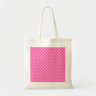 Tote Bag Motif à points de polka rose chaud et blanc