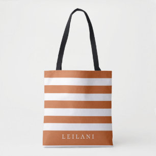Tote Bag Motif à rayures orange tendance