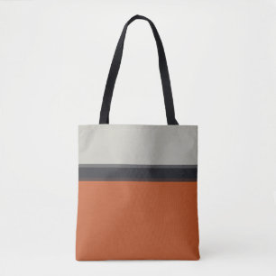Tote Bag Motif à rayures rouges orange de la marine moderne