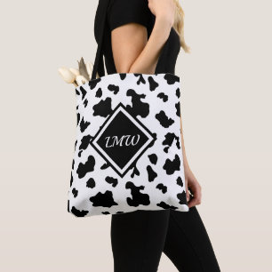 Tote Bag Motif à tache de vache - Monogramme