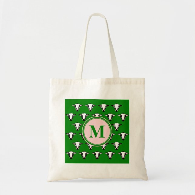 Tote Bag Motif à visage de vache mignonne Monogram (Devant)