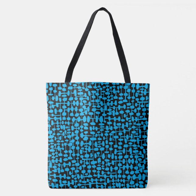 Tote Bag motif Abstrait 190621 Ciel bleu et noir (Devant)