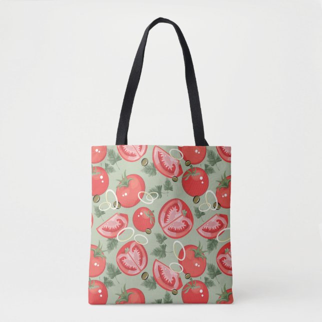 Tote Bag Motif abstrait avec la tomate (Devant)