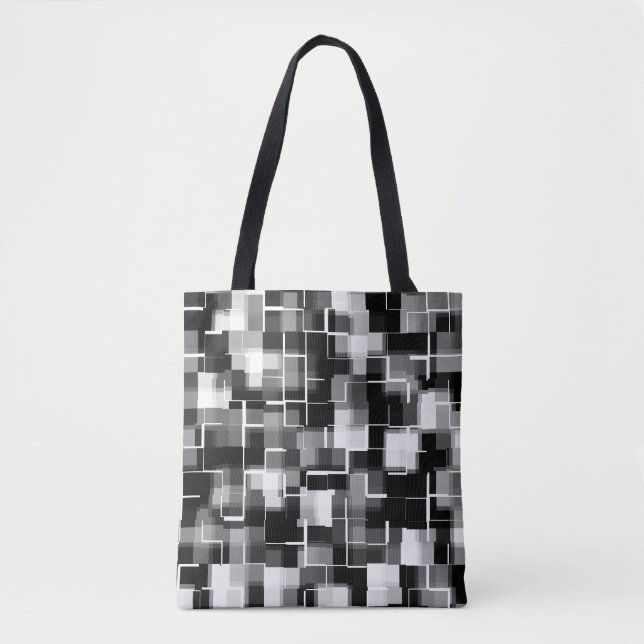 Tote Bag Motif Abstrait  Black White (Devant)