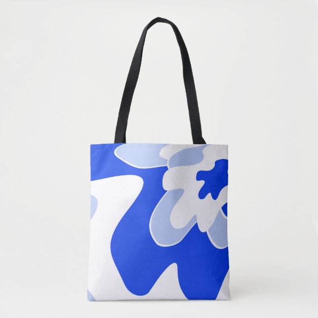 Tote Bag motif Abstrait - bleu (Devant)