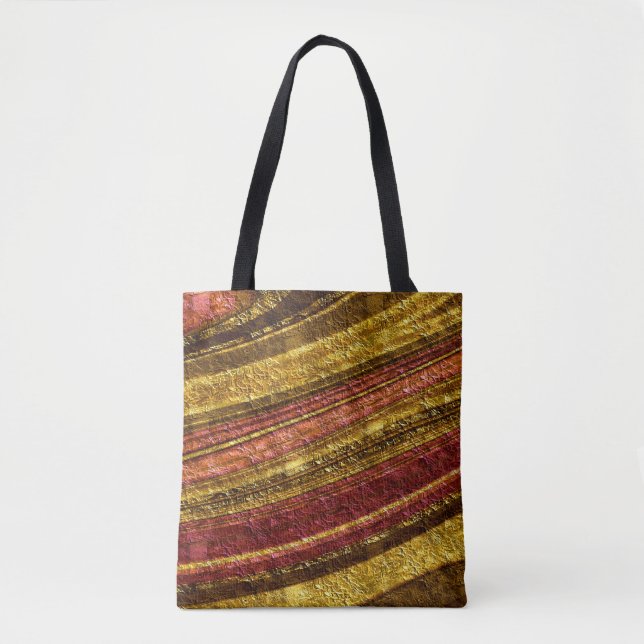 Tote Bag motif Abstrait, brun et jaune, texture (Devant)