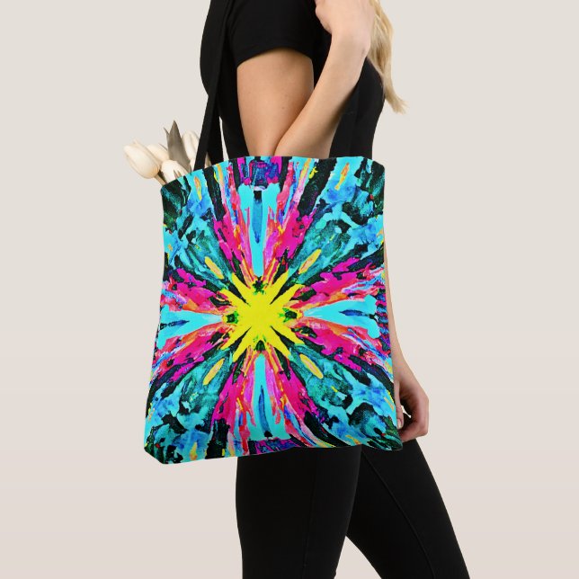 Tote Bag Motif Abstrait coloré (De près)