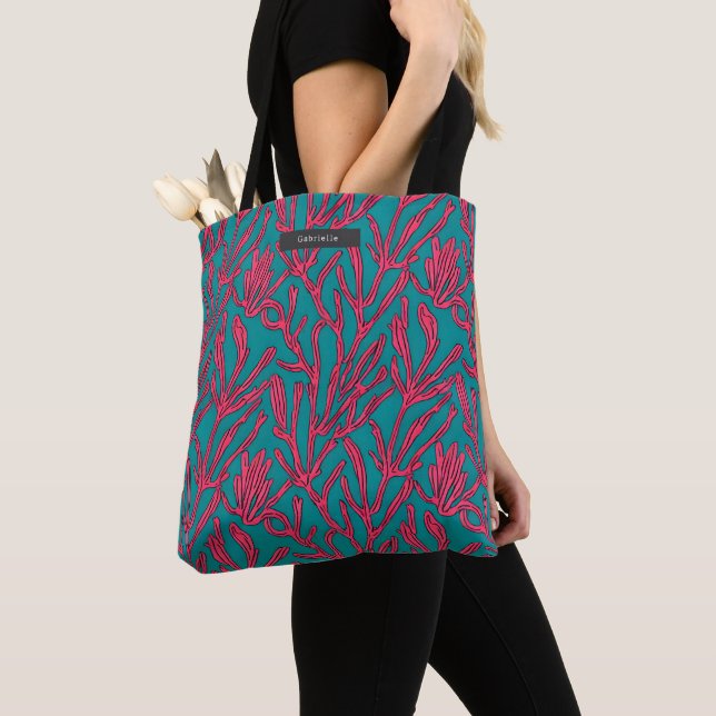 Tote Bag Motif Abstrait Coral Reef Bold (De près)