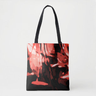 Tote Bag Motif Abstrait de Camo Rouge tendance