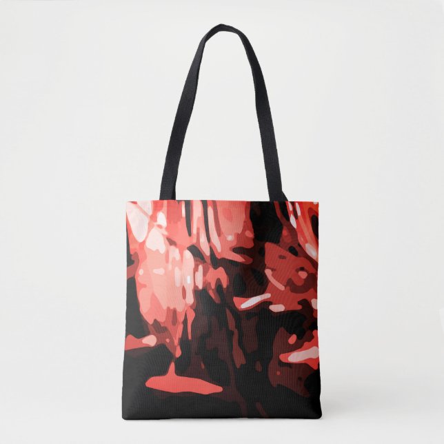 Tote Bag Motif Abstrait de Camo Rouge tendance (Devant)