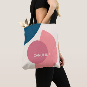 Tote Bag Motif Abstrait de Cercles Funky Élégant du Milieu