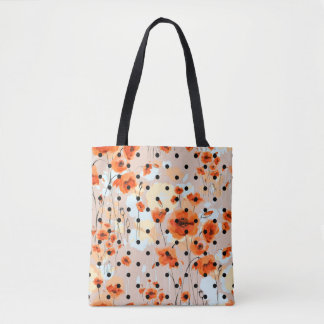 Tote Bag Motif Abstrait fleuri sans soudure avec pâté de ca