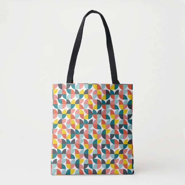 Tote Bag Motif Abstrait géométrique coloré (Devant)