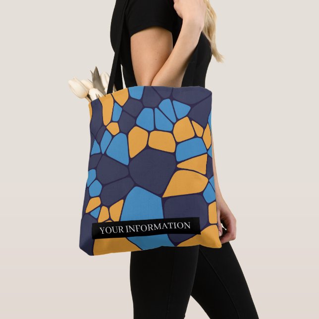 Tote Bag Motif Abstrait géométrique coloré personnalisé (De près)