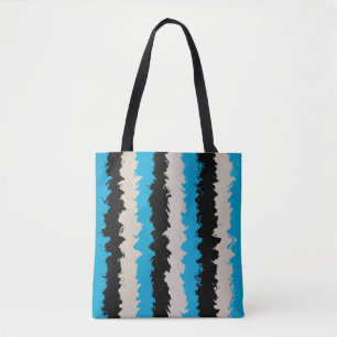 Tote Bag Motif Abstrait gris noir